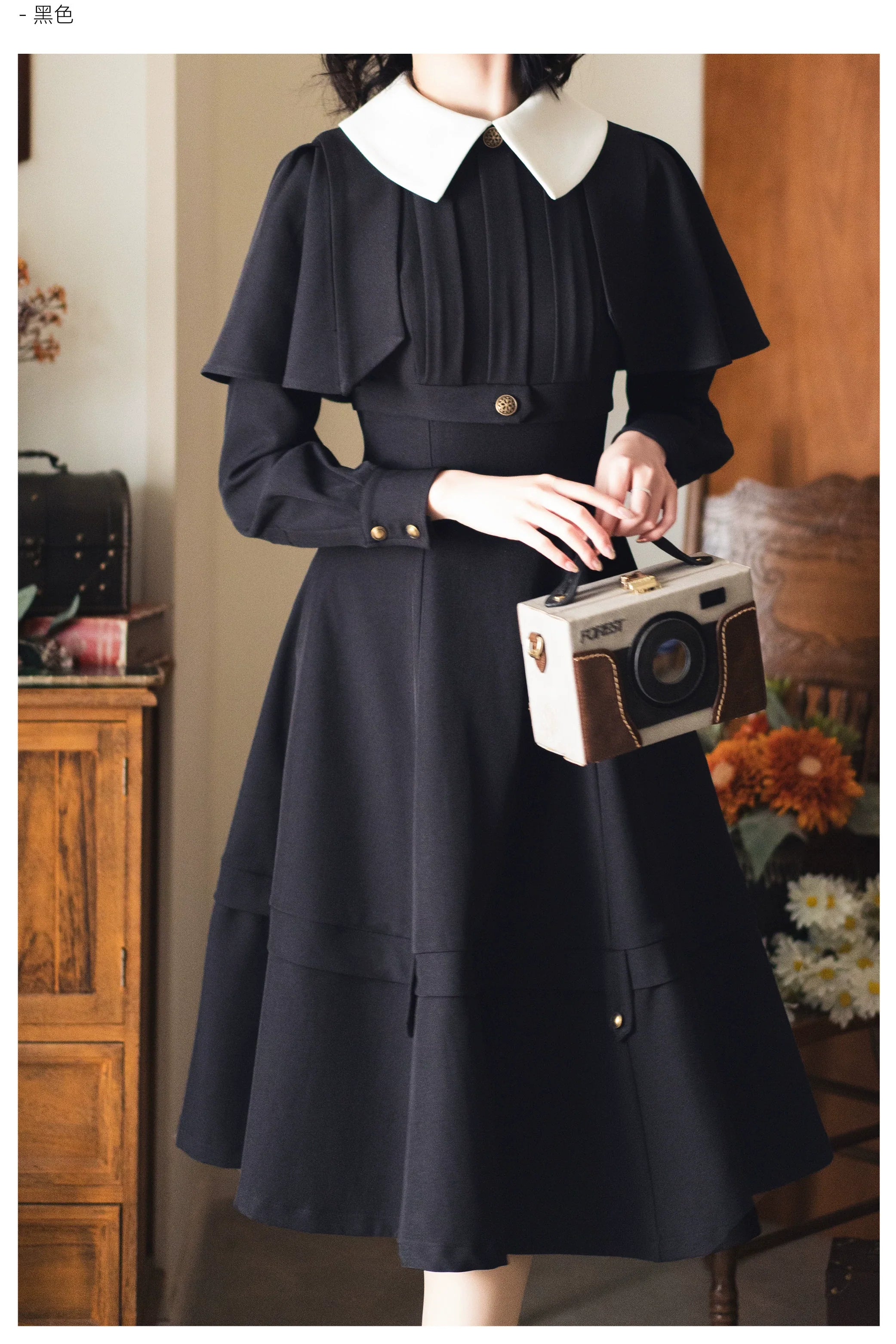 Forest Antique Box - Classic Lolita OP Dress with Detachable Short Cape - image 19