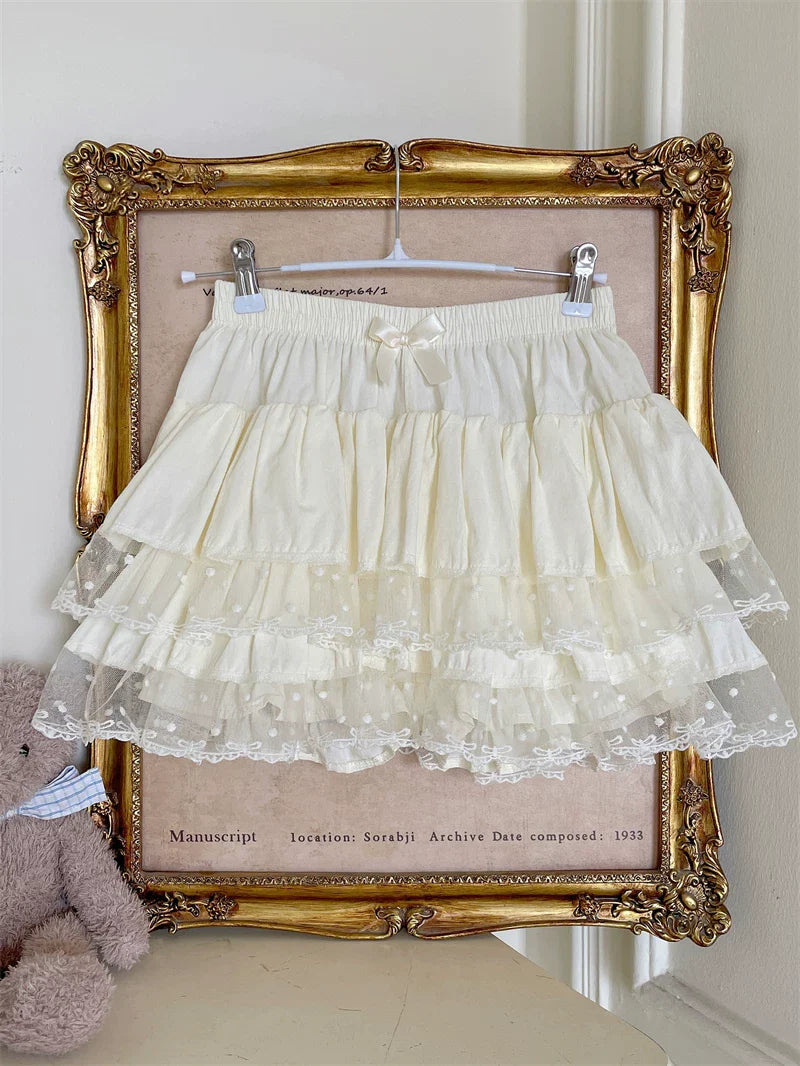 Sweet Lolita Cotton Bloomers, Lace Polka Dot Hem - image 7