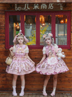 Bear Biscuit SP - Kawaii Lolita Bear Printed Dress Set with Bows - image 41