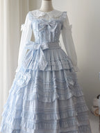 Loveheart - Solid Classic Lolita JSK Dress, Tiered Hem - image 4