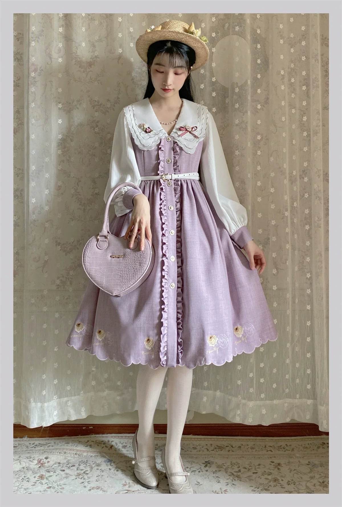 Window Rose - Classic Embroidered Front-Button OP Dress - image 2