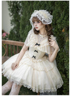 White Mist Promise - Classic Lolita Corset OP Set, Edwardian Collar & Tiered Hem - image 23