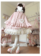 Winter Kawaii Lolita Cape with Bunny Ear Hood - image 5