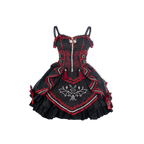 Dark Bat Motion - Gothic Lolita JSK Black Red Goth JSK Dress - image 9