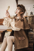 Detective Goose - Plaid-Trim Lolita Cape Coat - image 2