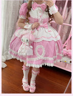 Candy Shop Manager - Old School Lolita Striped OP Dress, Detachable Apron - image 34