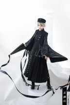 Pomegranate Note - Black Pleated Ouji Skirt - image 13