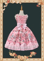 Candy House - Old School Lolita Cake Print JSK Dress, Side Zipper and Accessories - image 4