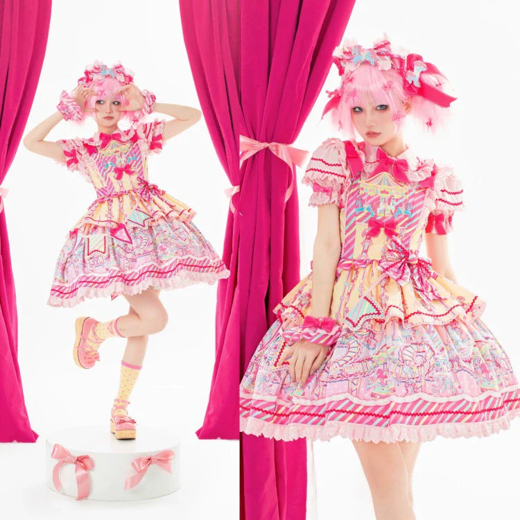 Candy Park Sweet Lolita Print Jumper Dress and Accessories - image 24