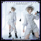 Rabbit Theater White Moonlight - Ouji Lolita Shorts Set, Rabbit Hat - image 18