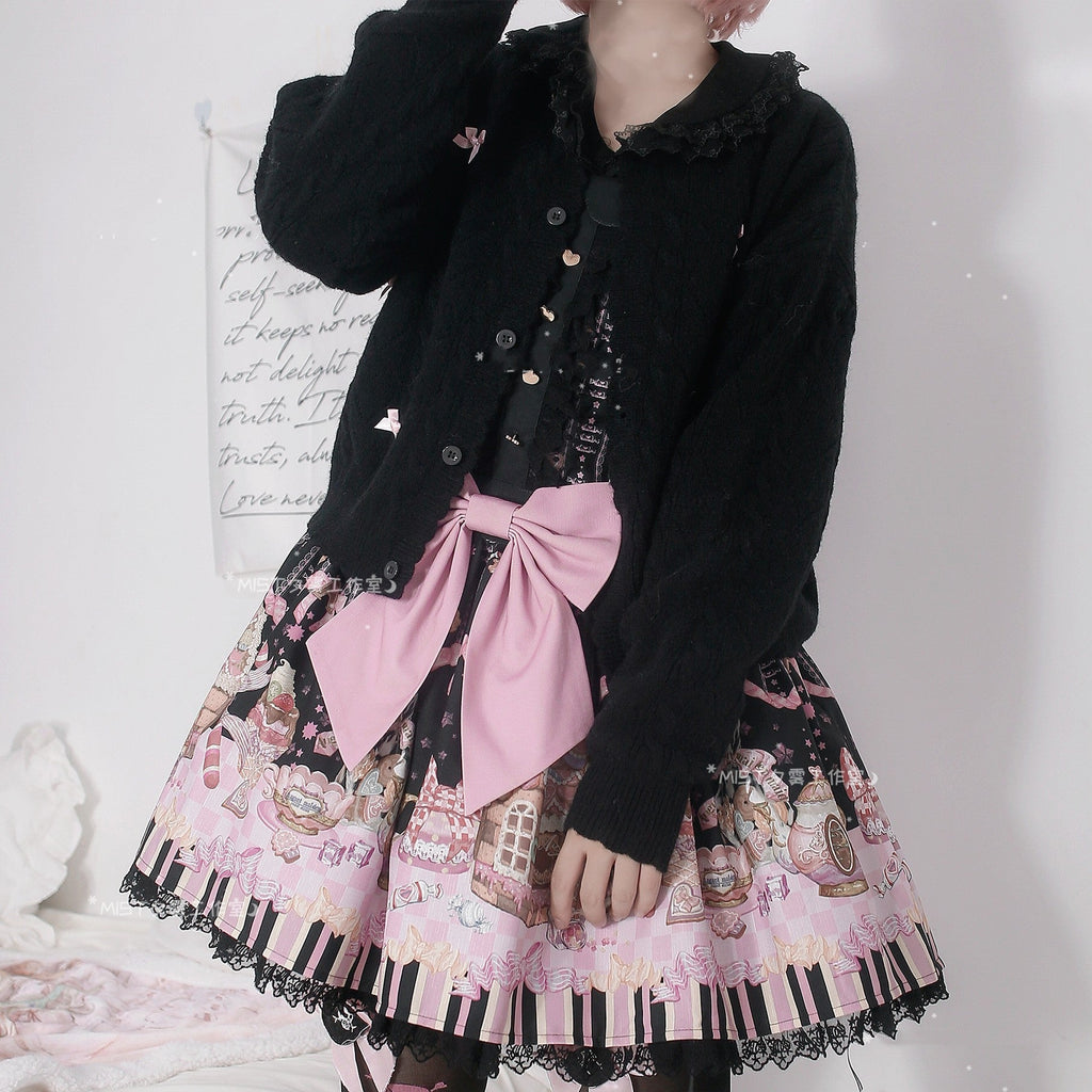 Hollow Out Long Sleeve Lolita Cardigan Multicolors - image 9