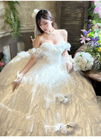 Love and Roses Princess Bridal Lolita Dress with Tiered Rose Skirt - image 4
