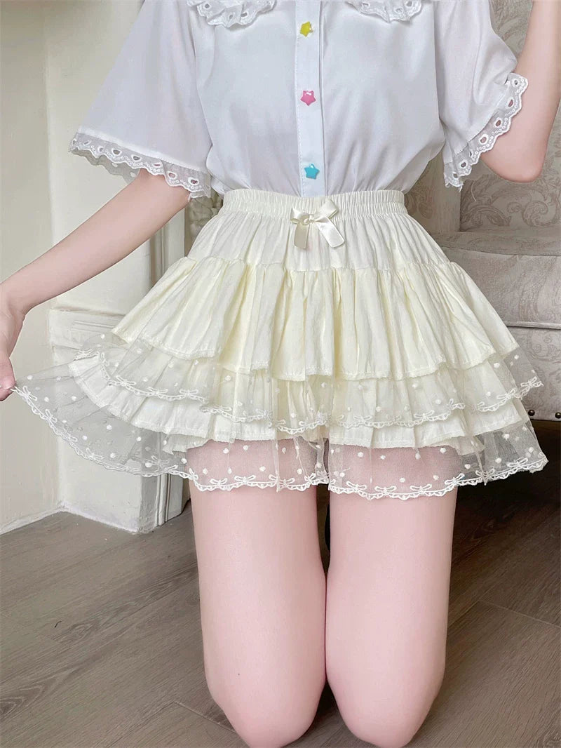 Sweet Lolita Cotton Bloomers, Lace Polka Dot Hem - image 16