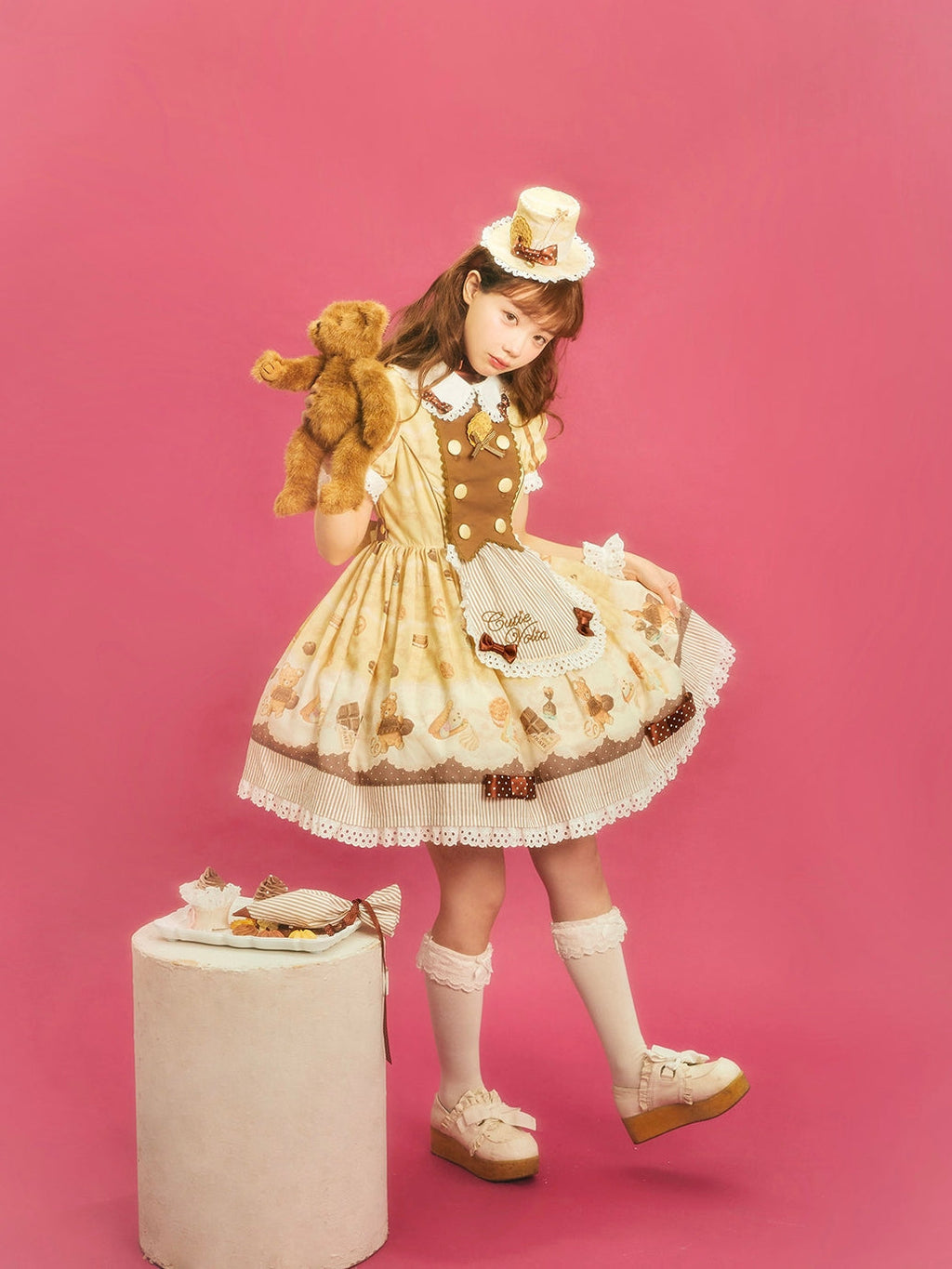Patisserie Forever Happiness Yellow Apron Sweet Lolita OP Dress Set - image 10