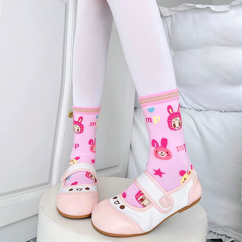 Bunny and Chick Print Sweet Lolita Short Socks - image 5