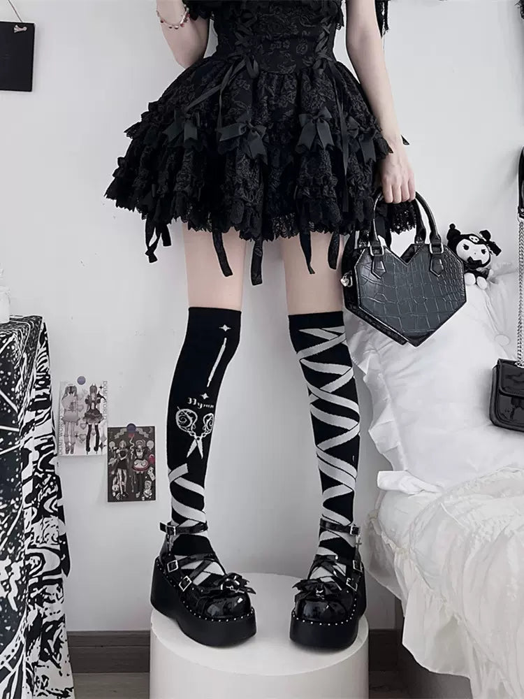 Devil Cross - Punk Lolita Shoes Cross High Platforms Shoes - image 10