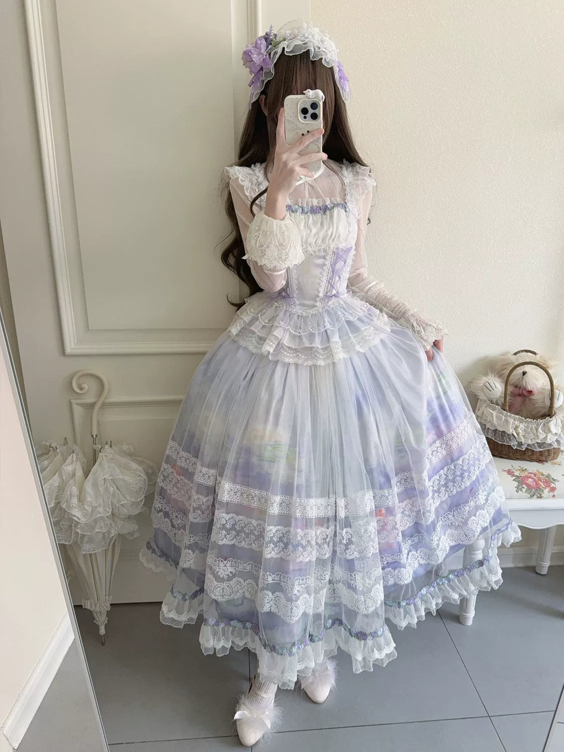 Foggy Vineyard - Fishbone Classic Lolita Bodice, Maxi Skirt - image 11