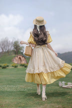 Belle - Yellow Lolita OP Dress Set with Apron - image 9