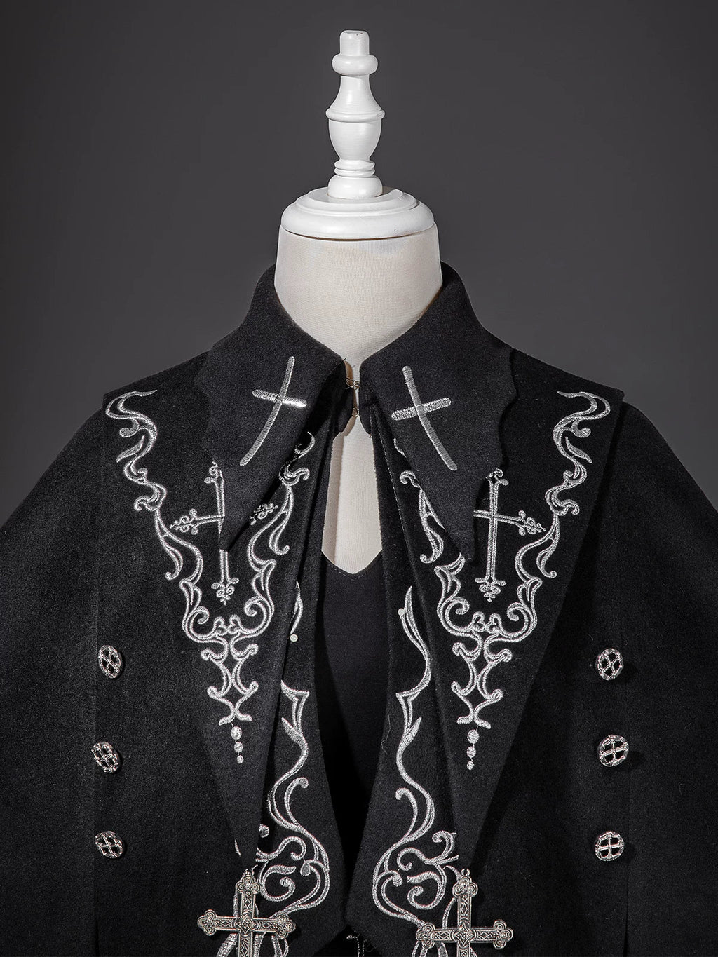 Nightfall - Ouji Lolita Outfit, Bat Wing Shaped Cape - image 5