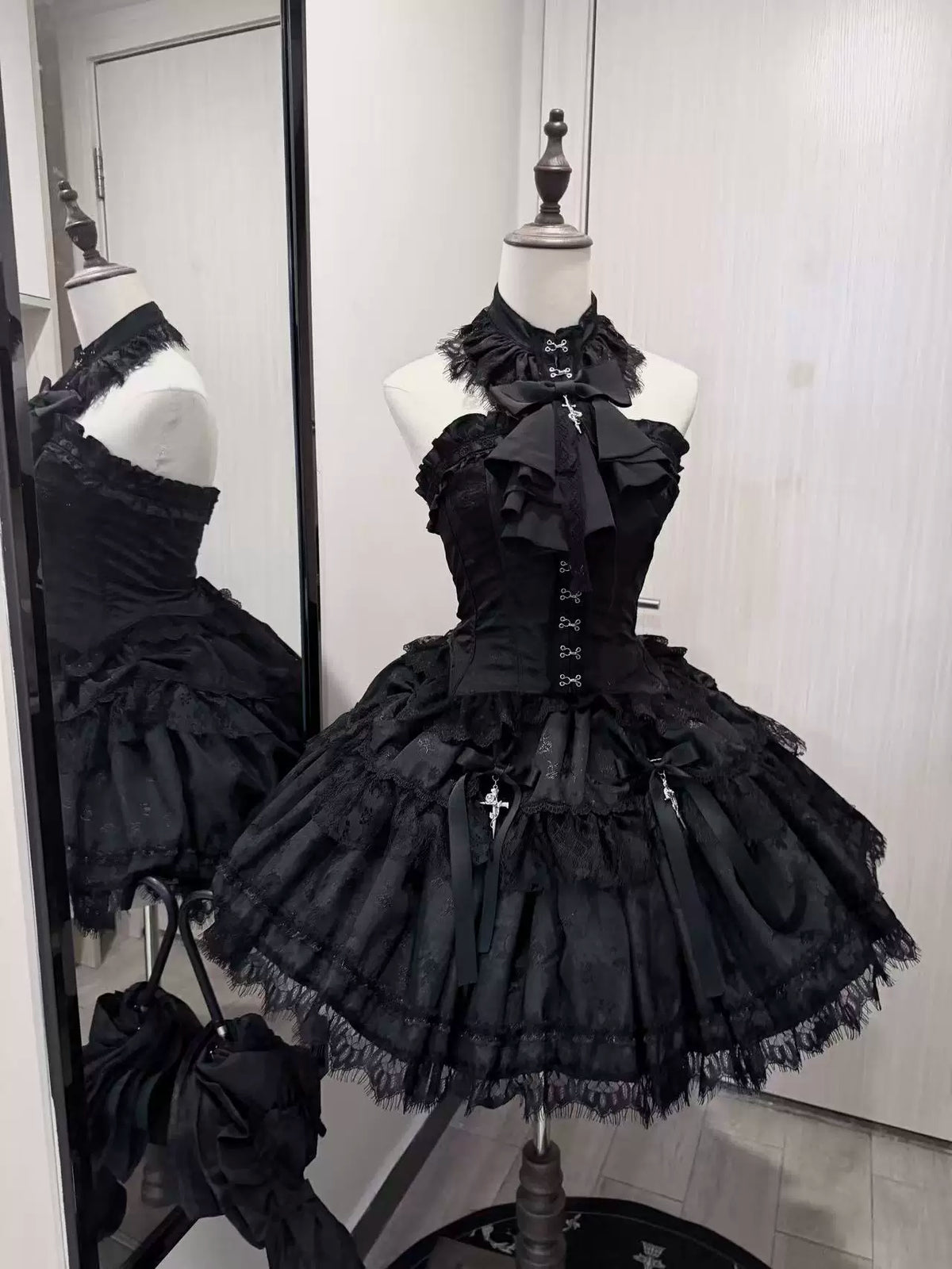 Silvermoon Thorn Gothic Lolita Corset and Skirt Set - image 4