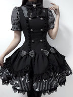 Dark Lord - Gothic Lolita Striped JSK Set, Skull Print - image 7