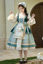 Green Grape Garden Classic Lolita Regular and Long OP Dress Series and Accessories - image 7