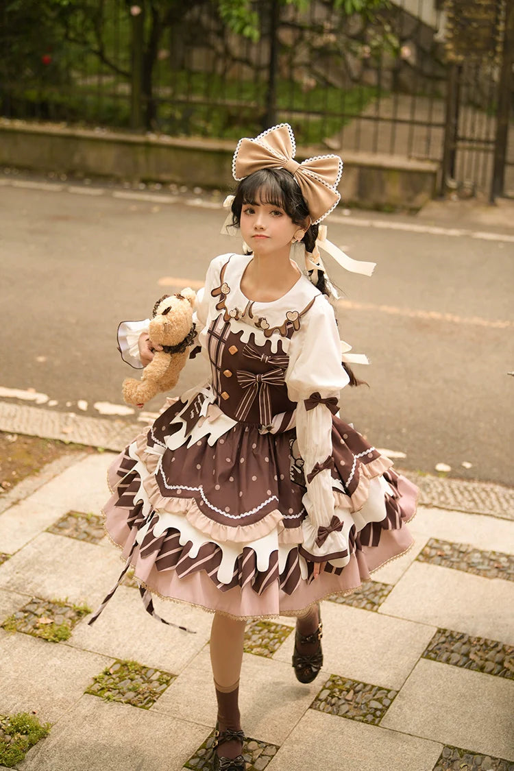 Chocolate Milk Pie - Sweet Lolita JSK Dress Summer Salopette - image 7