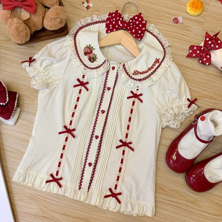 Showa Dessert Showcase - Kawaii Lolita JSK/Salopette Dress Suit, Pudding-Inspired - image 41