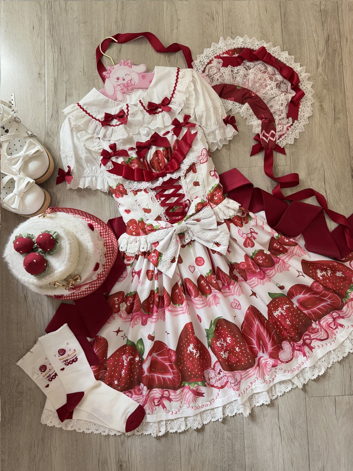 Strawberry Tale Sweet Lolita Strawberry Print JSK - image 19