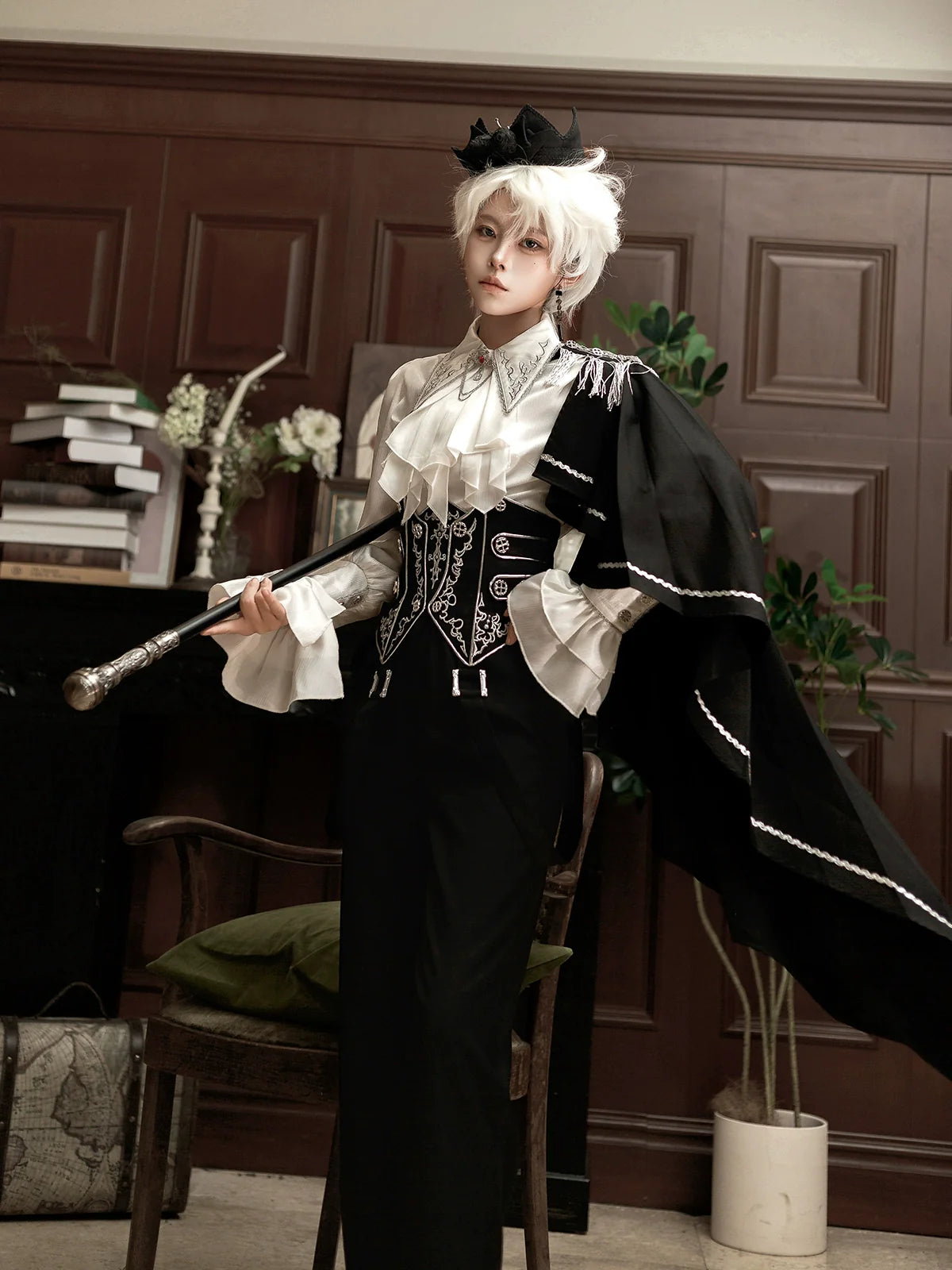 Ouji Lolita Pants Set, Detachable Jabot & Shawl - image 10