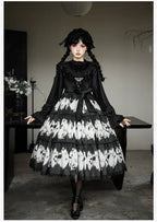 Dead Leaf Butterfly Gothic Lolita JSK and OP Dress Set - image 21