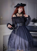 Gothic Lolita High Waist Black Dress - image 28