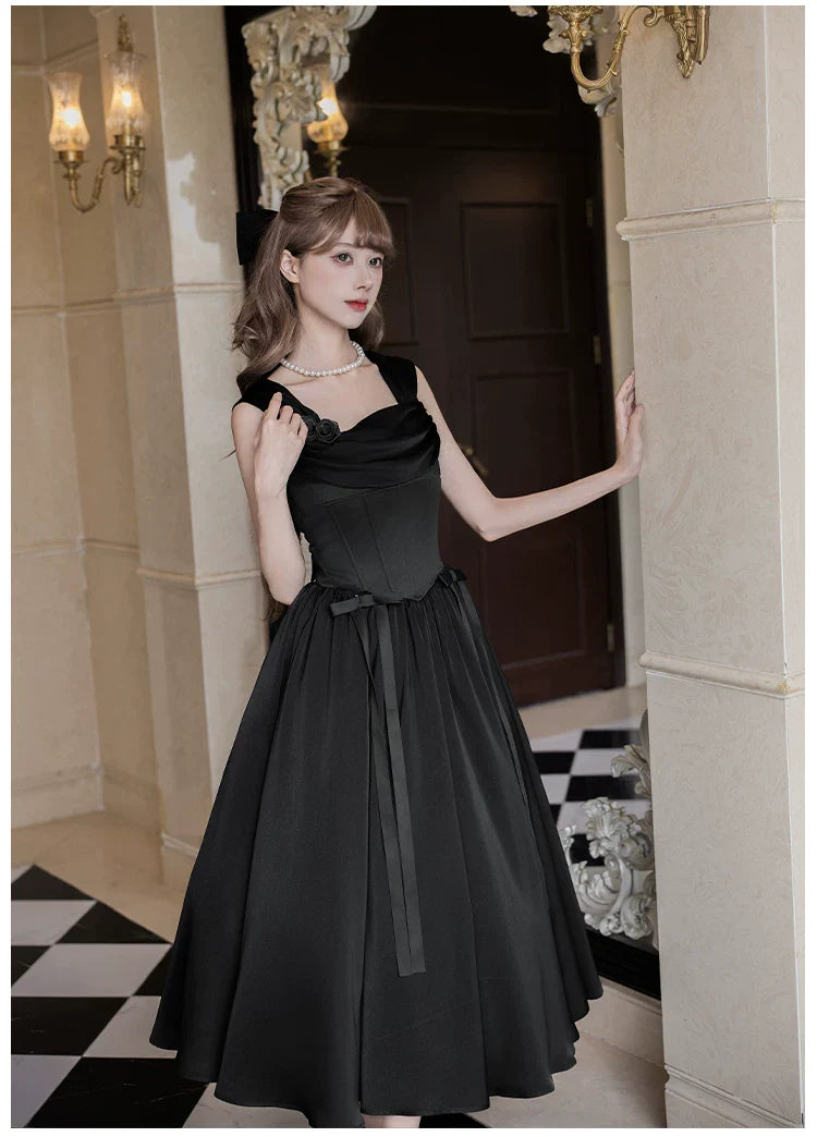For Beloved - Classic Lolita Satin JSK Dress Set, Fishbone Waist - image 10