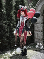 Gothic Lolita Jacquard Dress with Pointed Tail Hem and Accessories - image 5