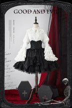 Good and Evil Angel - Gothic Lolita SK Set Retro Princess Sleeve Blouse - image 9