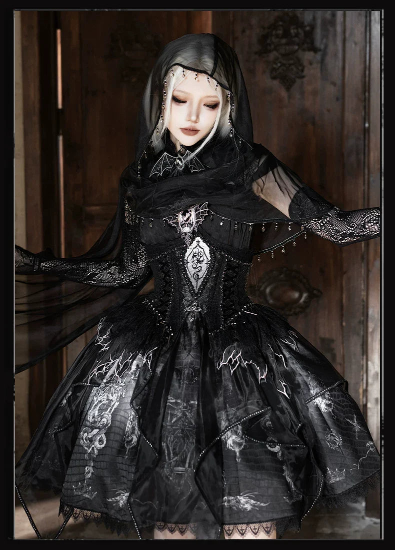 Bone Dragon - Gothic Lolita Corset JSK Dress Set with Embroidery - image 54