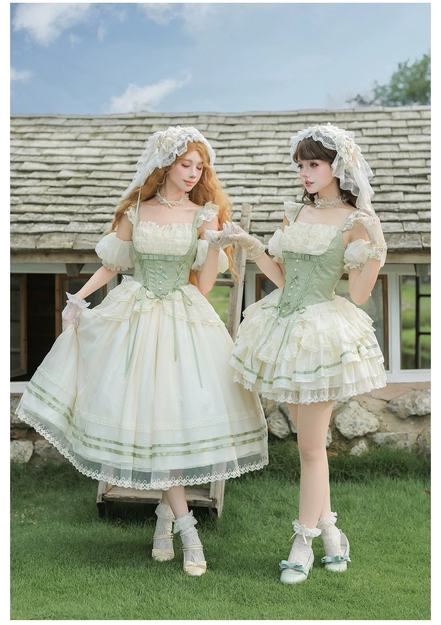 Unfailing - Classic Lolita Bow Jacquard Corset JSK Dress - image 24