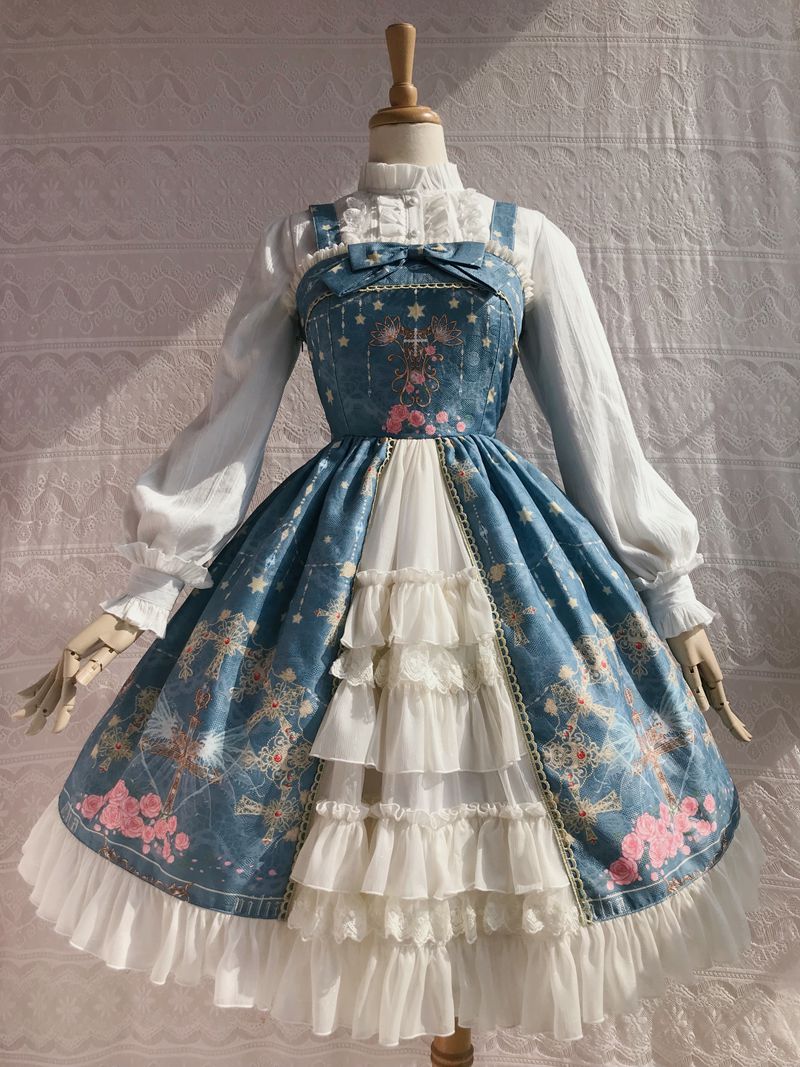 Peacock Cross - Printed Winter Classic Lolita JSK - image 2