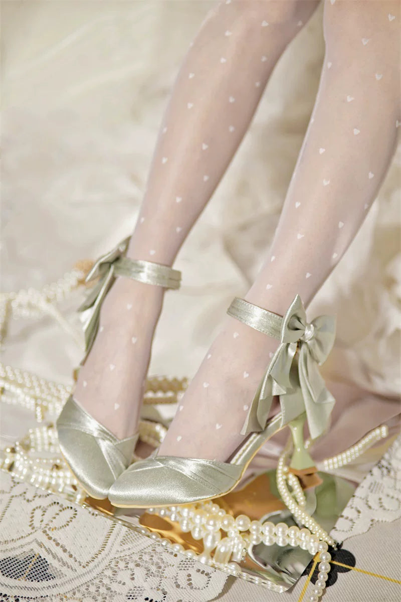 Coronation - Classic Lolita Wine Glass Heel Shoes with Detachable Bows - image 18