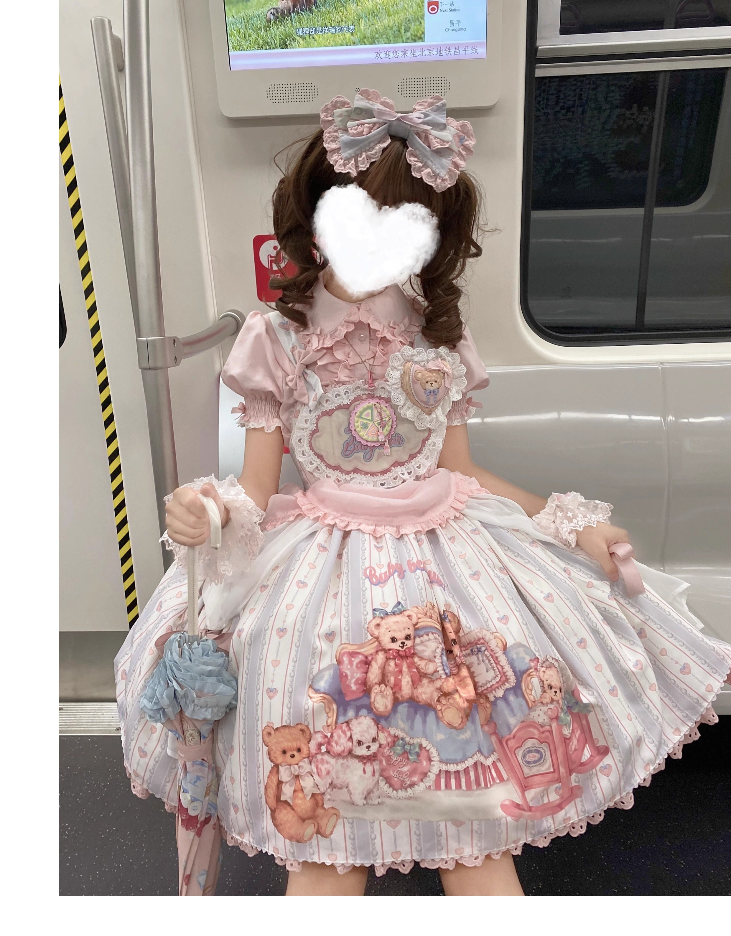 Barbie Bear - Sweet Lolita Bear Print JSK and OP and Accessories - image 18