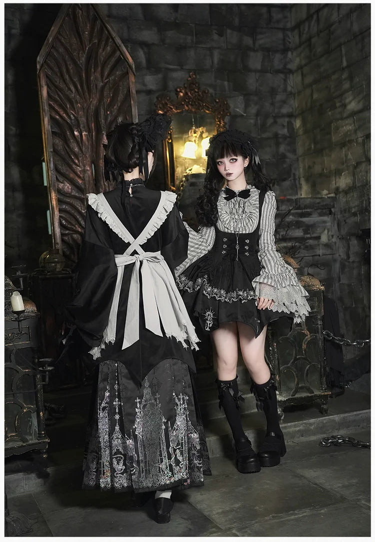 Raven's Night Song Oriental Gothic Lolita Dress Set - image 27