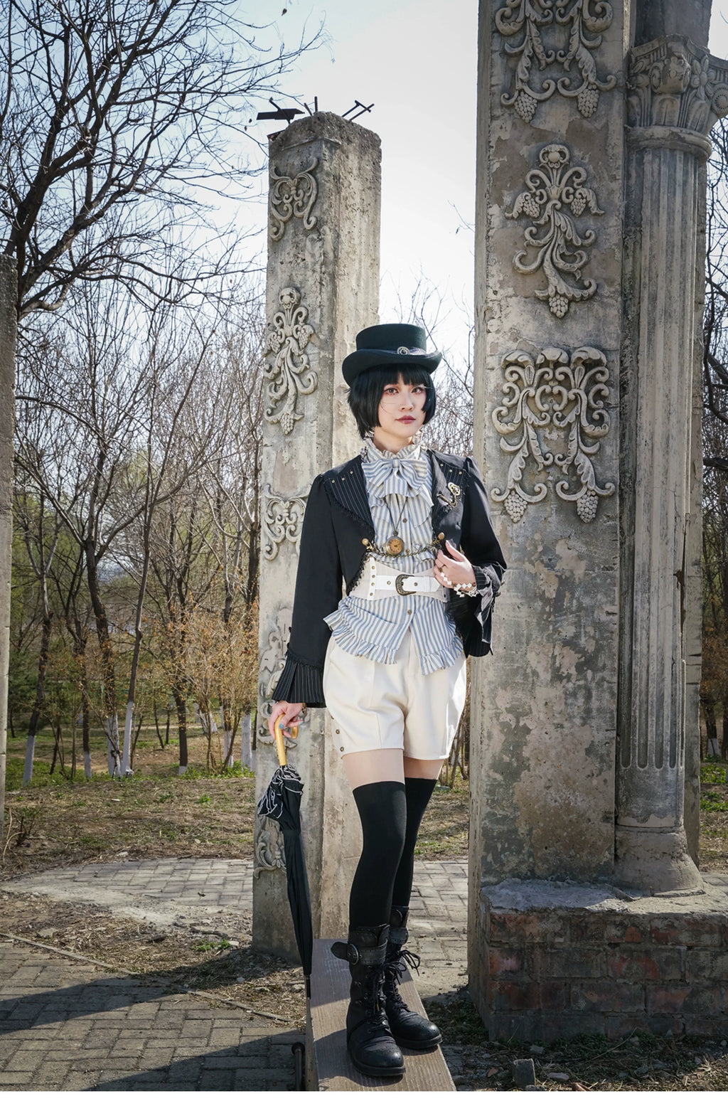 Gothic Lolita Black Cropped Cardigan Jacket - image 3