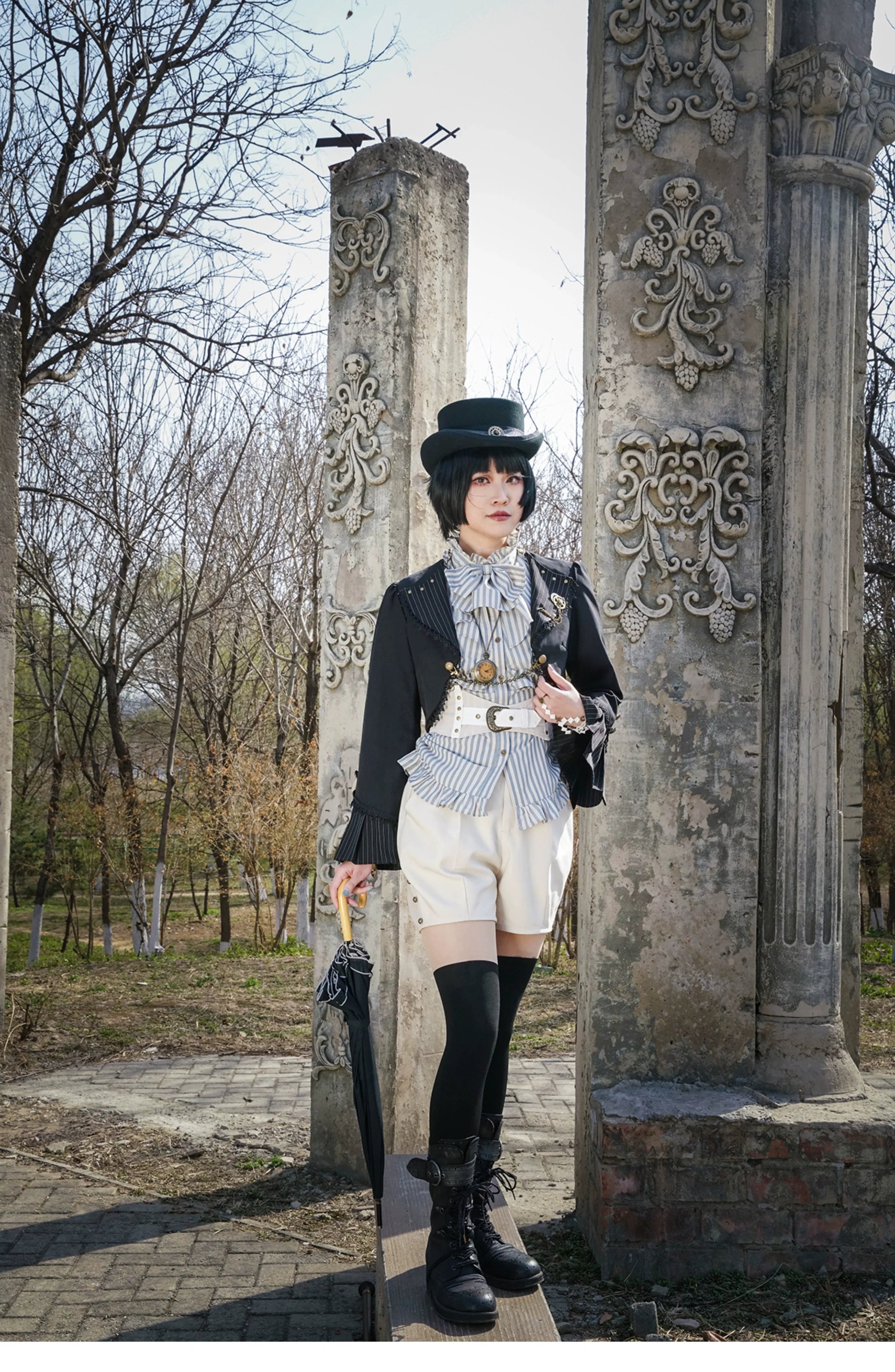 Gothic Lolita Black Cropped Cardigan Jacket - image 3