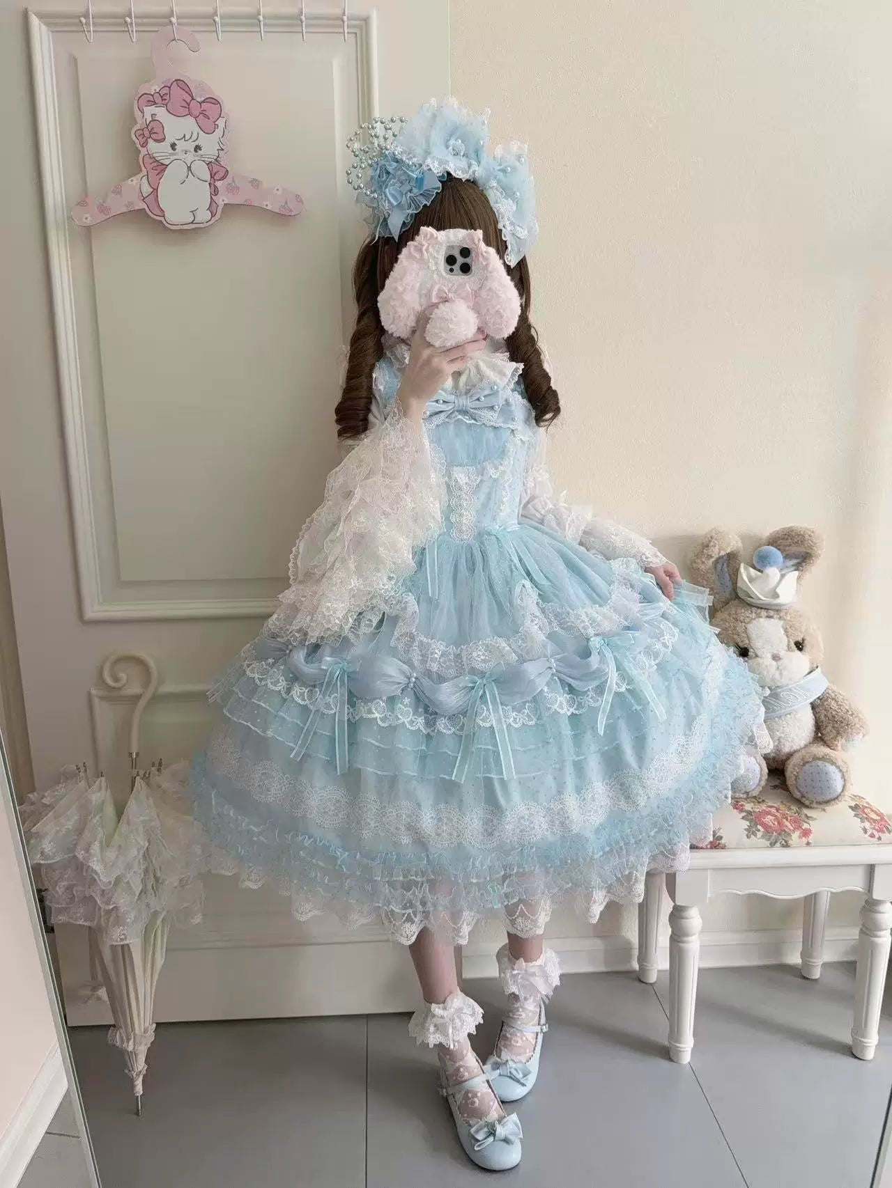 Sugar Knot - Sweet Lolita Chiffon JSK, Tiered Skirt, Doll-Like - image 7