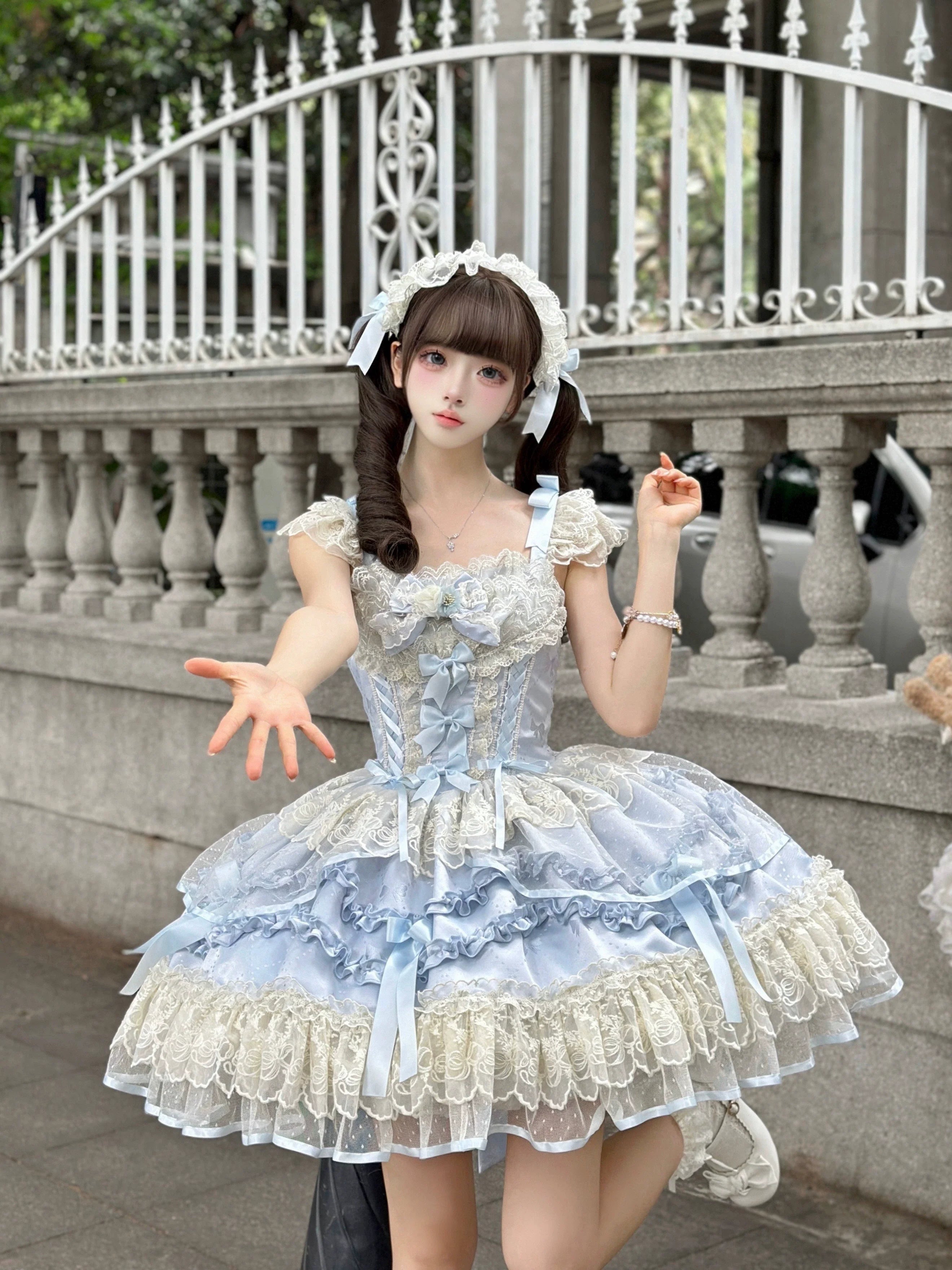 Dreamy Butterfly - Ballet-style Sweet Lolita JSK Dress With Large Bow Trailing - image 15