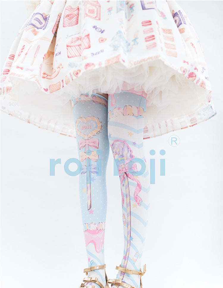 Fairy Kei Sweet Lolita Print Stockings - image 7