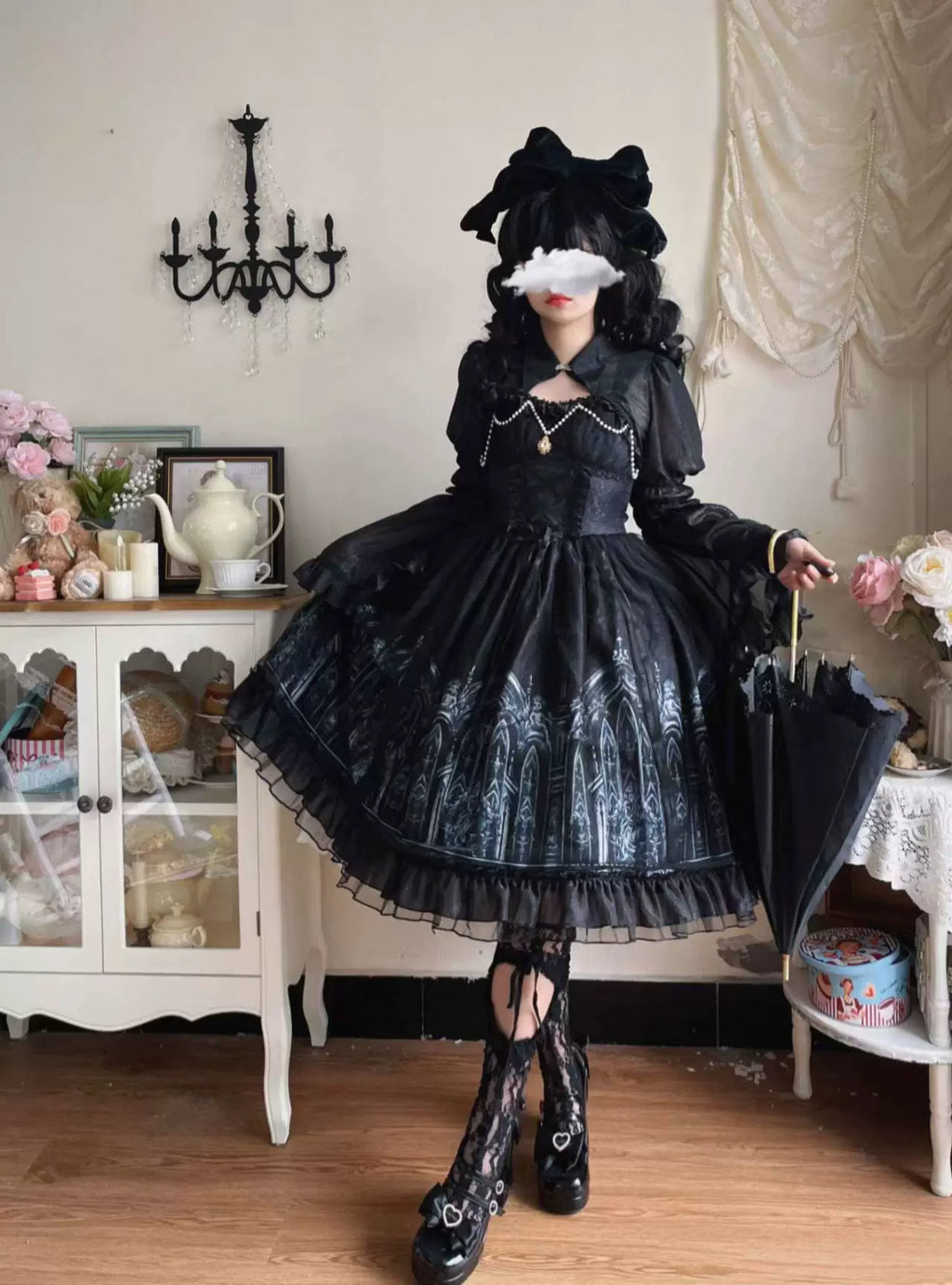 Silent Night Church Gothic Lolita JSK Dress, Church Print - image 3