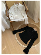 The Vow - Solid Lolita Sweater, Juliet Sleeve, Pointed Collar - image 4