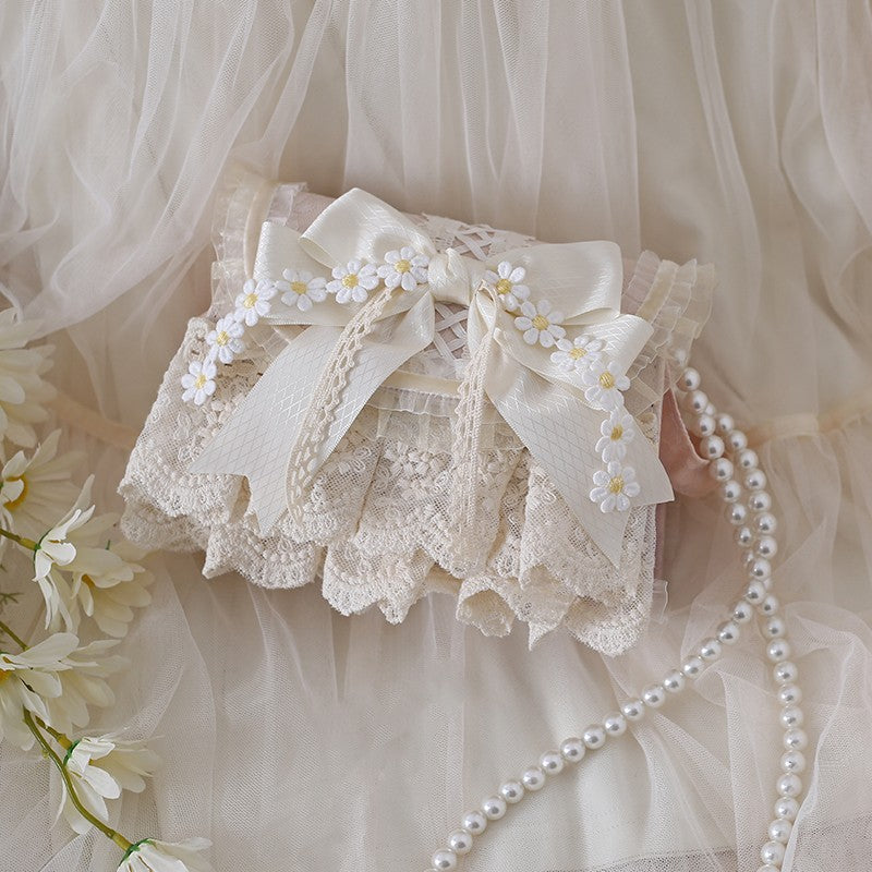 Elegant Lolita Bag Daisy Pearl Chain Lace Handbag - image 3