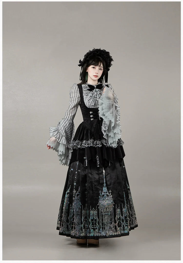 Raven's Night Song Oriental Gothic Lolita Dress Set - image 47